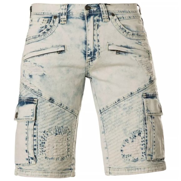 AFFLICTION HUNTER FALLEN FULTON DENIM SHORTS Biker - Picture 3 of 12